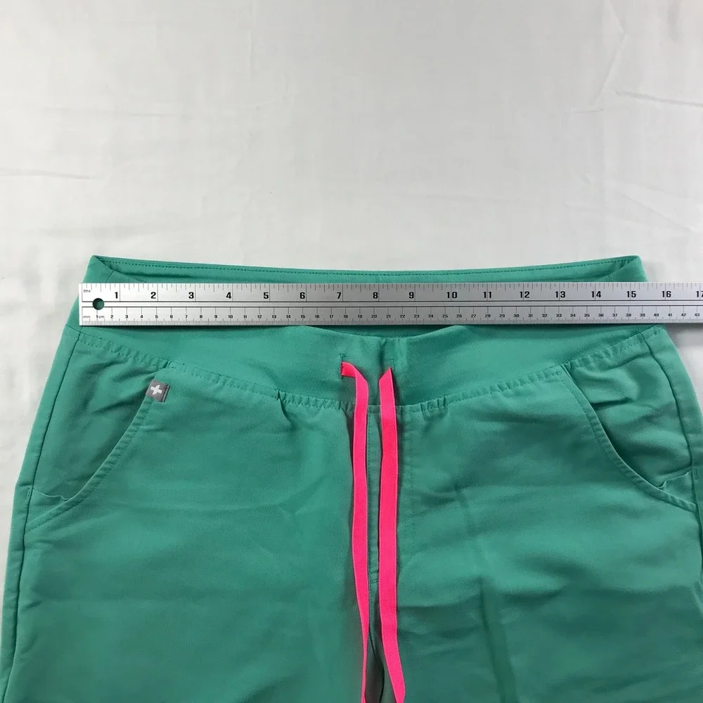 FIGS Technical Collection Teal Green Jogger Scrub Pants Pink Drawstring Mens M